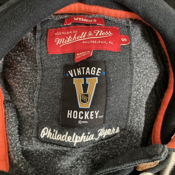 Philadelphia Flyers Hoodie Mitchell & Ness Vintage Hockey Sweatshirt Womens S - Picture 15 of 15